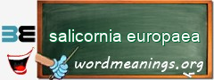 WordMeaning blackboard for salicornia europaea